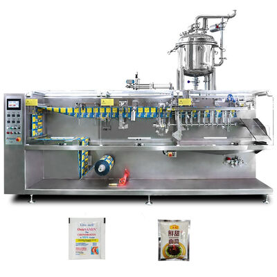 Buen precio Roll Film Standup Pouch Top Spout Doypack Milk Tea Filling Horizontal multifunctional packaging machine en línea